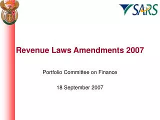 Revenue Laws Amendments 2007