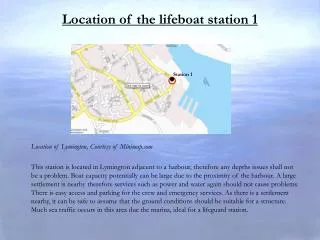 Location of the lifeboat station 1 	Location of Lymington, Courtesy of Minimap