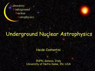 Underground Nuclear Astrophysics
