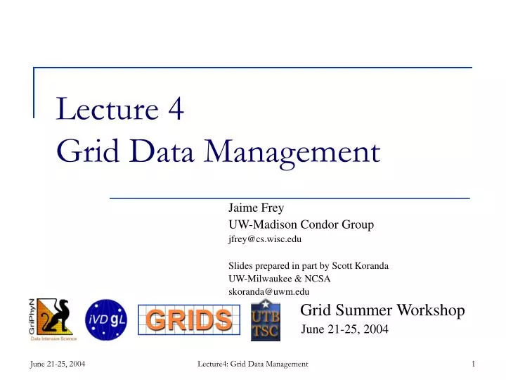 lecture 4 grid data management
