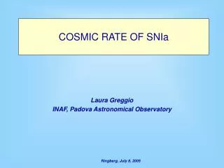 COSMIC RATE OF SNIa