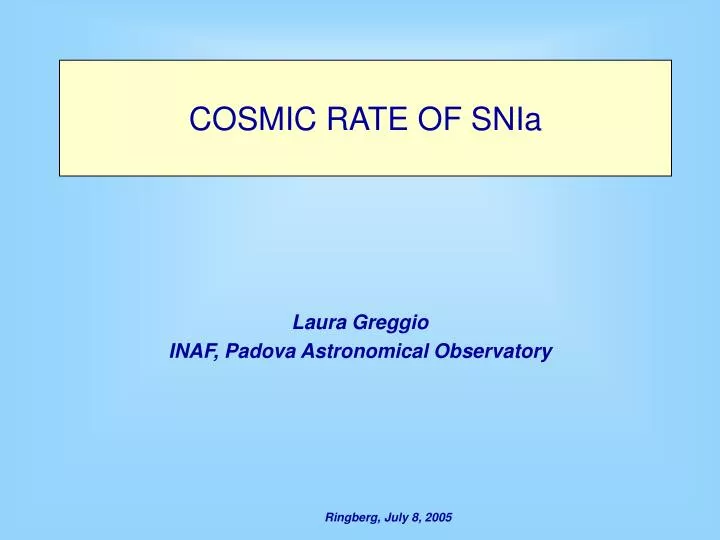 cosmic rate of snia