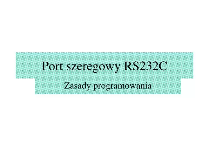 port szeregowy rs232c