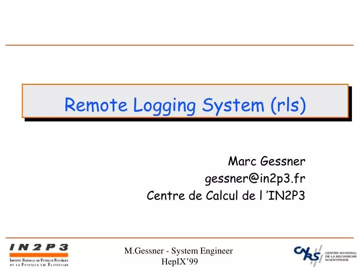 remote logging system rls