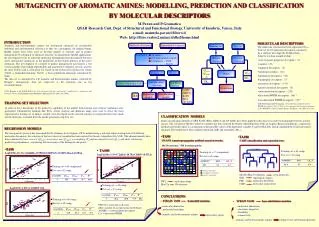 MUTAGENICITY OF AROMATIC AMINES: MODELLING, PREDICTION AND CLASSIFICATION