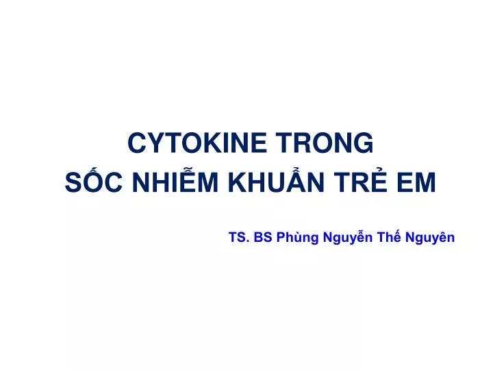 cytokine trong s c nhi m khu n tr em