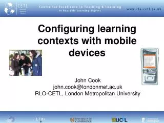 Configuring learning contexts with mobile devices