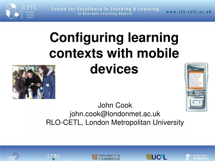 configuring learning contexts with mobile devices