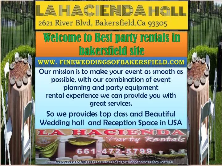 welcome to best party rentals in bakersfield site