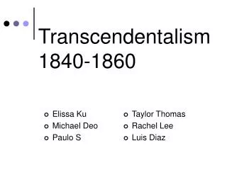 Transcendentalism 1840-1860
