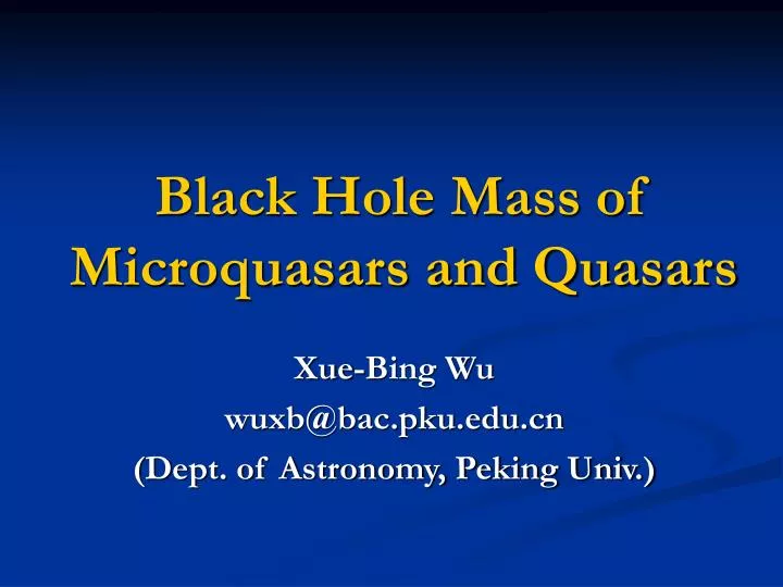 black hole mass of microquasars and quasars