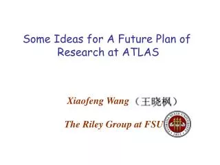 Some Ideas for A Future Plan of Research at ATLAS