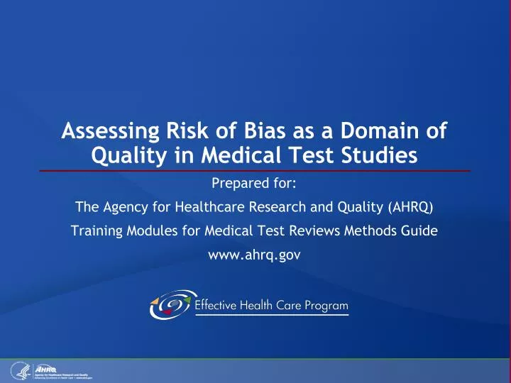 assessing risk of bias as a domain of quality in medical test studies