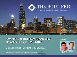 Key HIV Research From ICAAC 2007: Complications of HIV/HAART