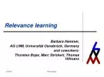 Relevance learning - slide 1