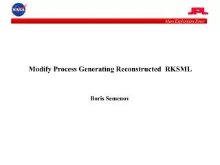 Modify Process Generating Reconstructed RKSML