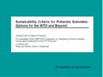 Conditions for Fisheries Subsidies and Sustainable Management in Member Countries - slide 1