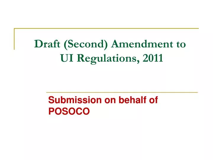 draft second amendment to ui regulations 2011