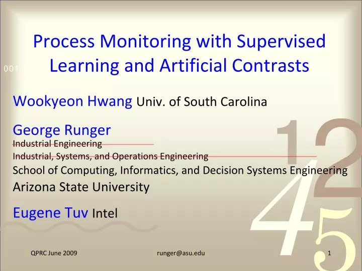 process monitoring with supervised learning and artificial contrasts