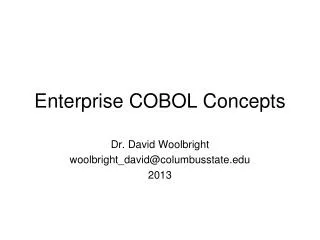 Enterprise COBOL Concepts