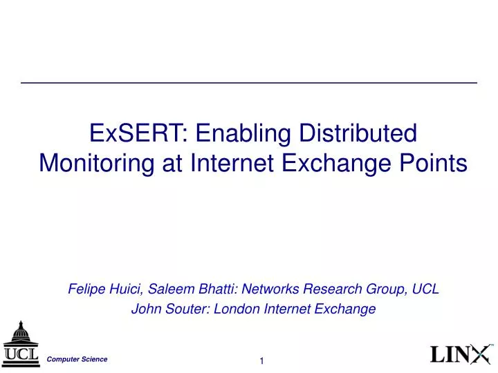 exsert enabling distributed monitoring at internet exchange points