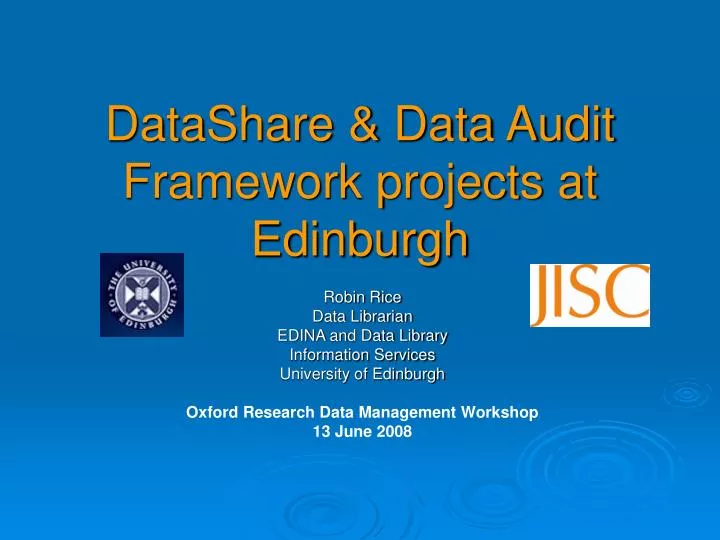 datashare data audit framework projects at edinburgh