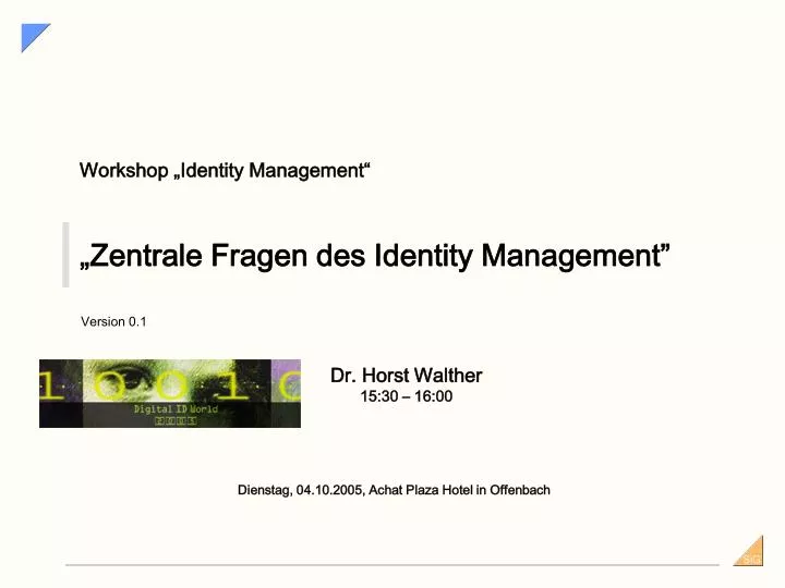 zentrale fragen des identity management