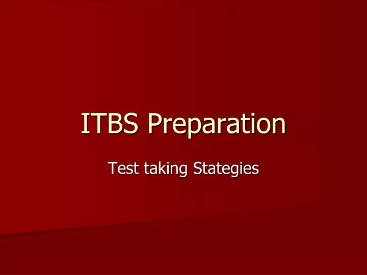 itbs preparation