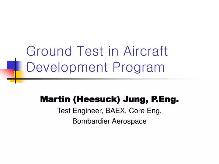 ground test in aircraft development program