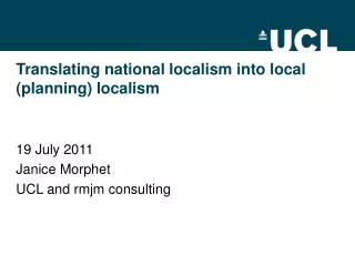 Translating national localism into local (planning) localism