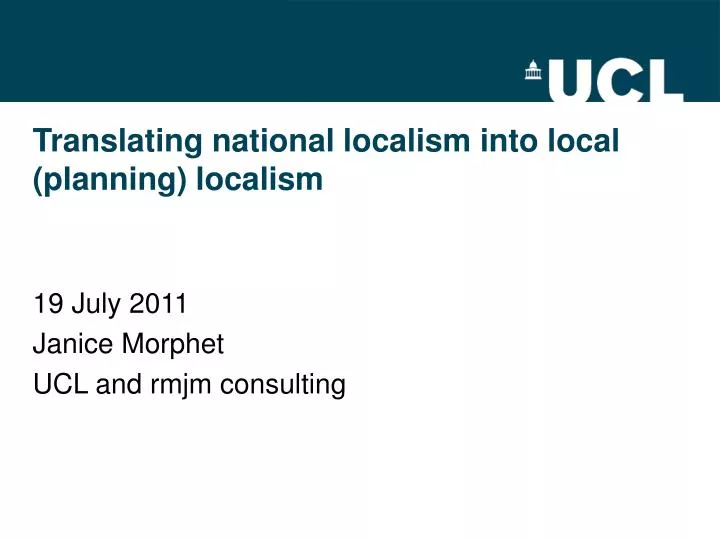 translating national localism into local planning localism