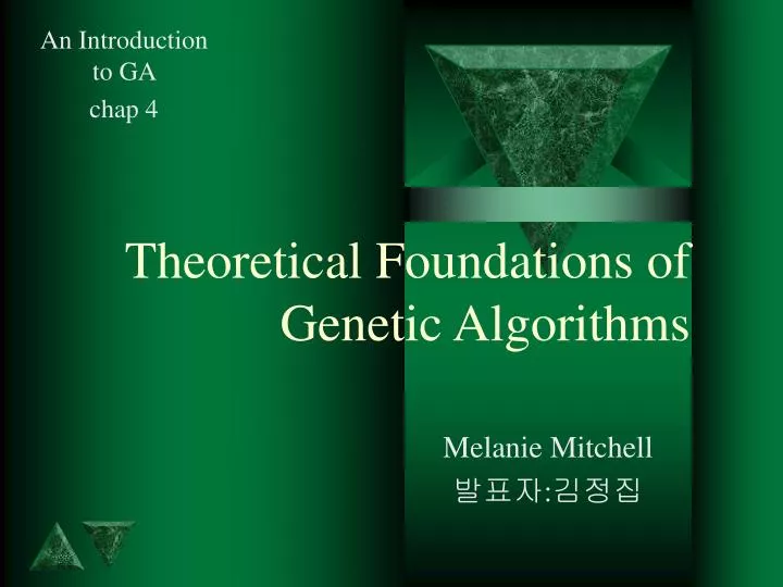 theoretical foundations of genetic algorithms