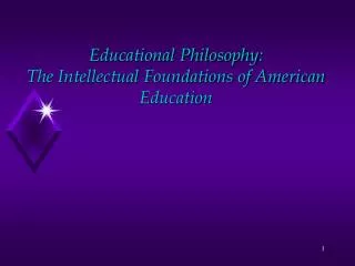 Educational Philosophy: The Intellectual Foundations of American Education