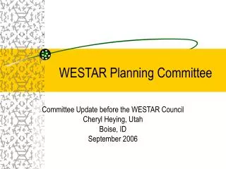 WESTAR Planning Committee