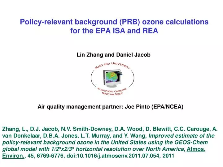policy relevant background prb ozone calculations for the epa isa and rea
