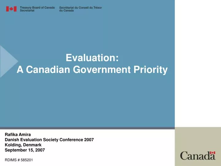 evaluation a canadian government priority