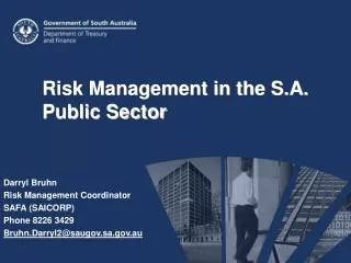 Risk Management in the S.A. Public Sector