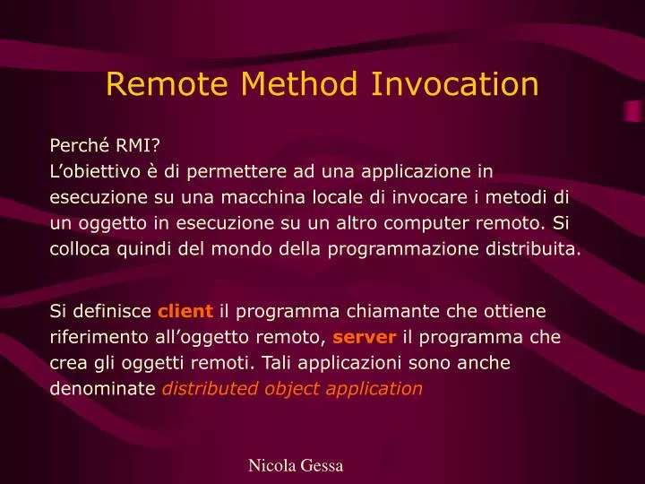 remote method invocation
