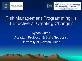 Risk Management Programming: Is it Effective at Creating Change?