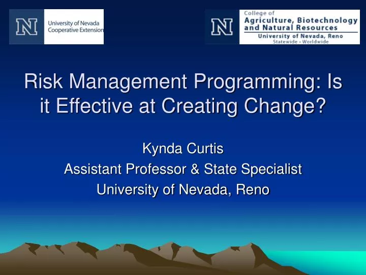 risk management programming is it effective at creating change