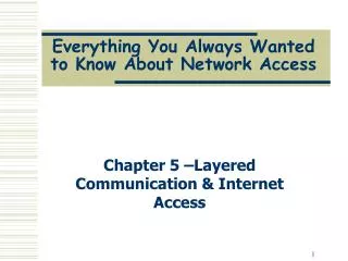 Everything You Always Wanted to Know About Network Access