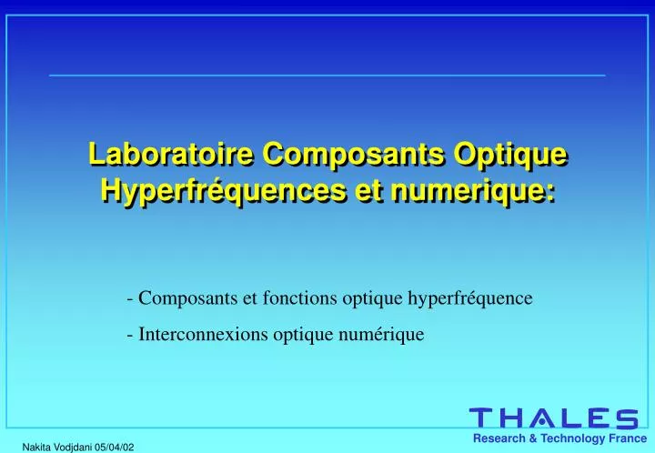 laboratoire composants optique hyperfr quences et numerique