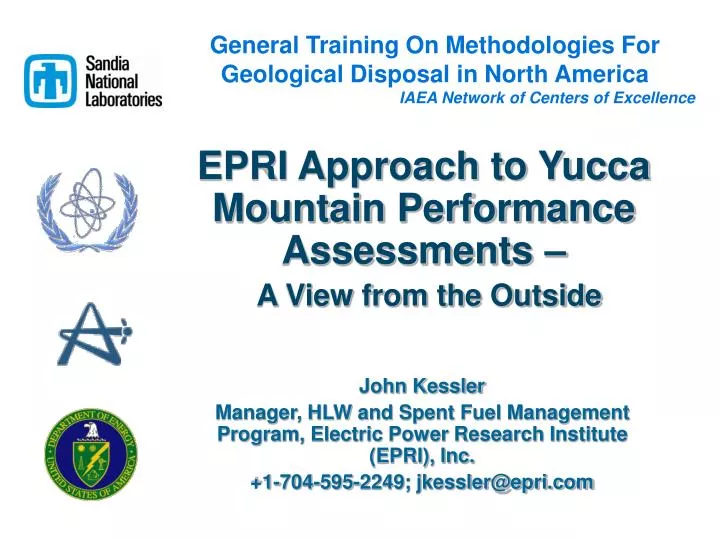 epri approach to yucca mountain performance assessments a view from the outside