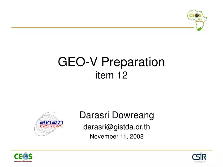 geo v preparation item 12