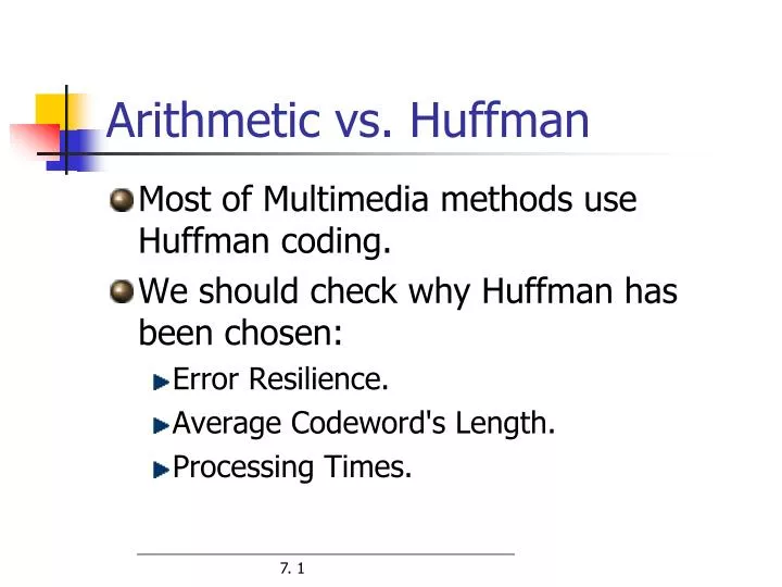 arithmetic vs huffman