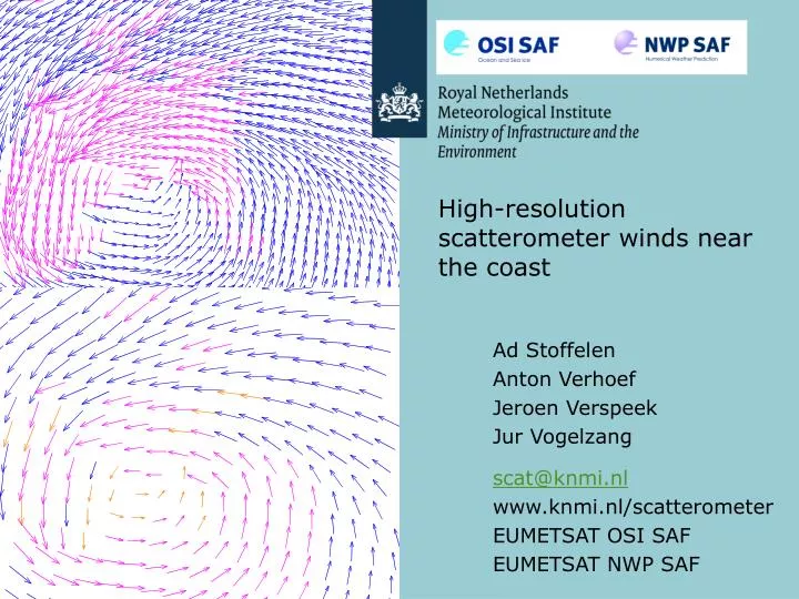 high resolution scatterometer winds near the coast