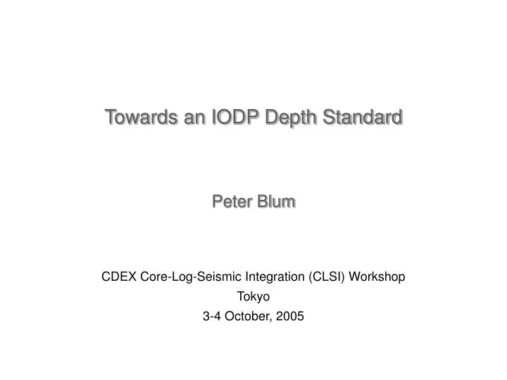 towards an iodp depth standard