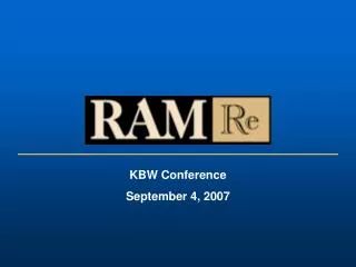 KBW Conference September 4, 2007