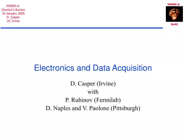 electronics and data acquisition