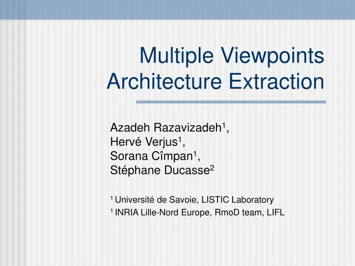 multiple viewpoints architecture extraction